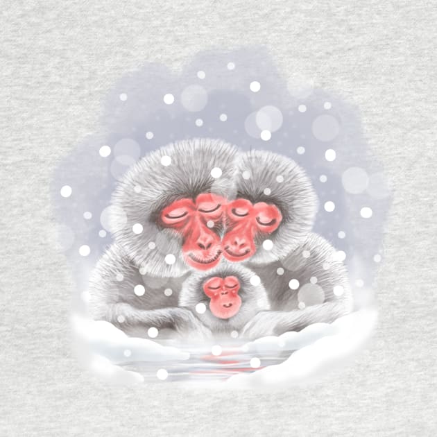 Snow monkey family by Aliriza